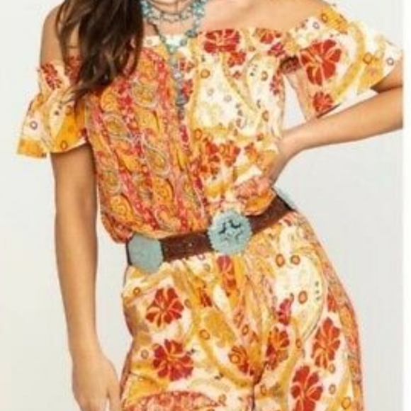 **HP** FREE PEOPLE Off The Shoulder Jumpsuit - Picture 6 of 10